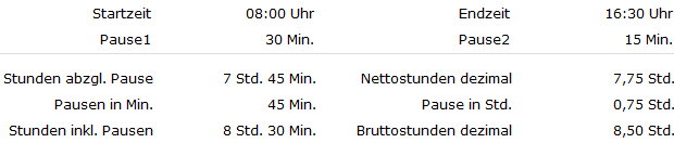 Arbeitszeitrechner